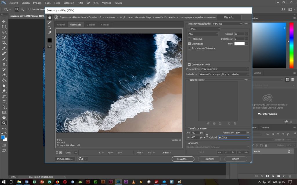 Optimizar Imágenes para Web en Photoshop - CableNaranja