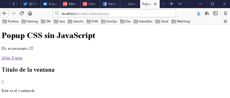 Crear ventanas popup con CSS, sin JavaScript | Cable Naranja