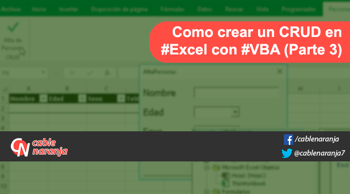 Como Crear CRUD en Excel con VBA y Macros - CableNaranja