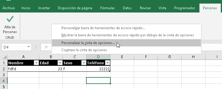 Como crear un CRUD en Excel con VBA - Eliminar