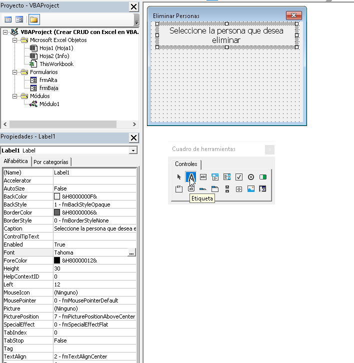 Como crear un CRUD en Excel con VBA - Eliminar