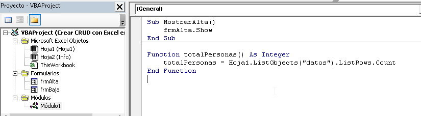 Como crear un CRUD en Excel con VBA - Eliminar