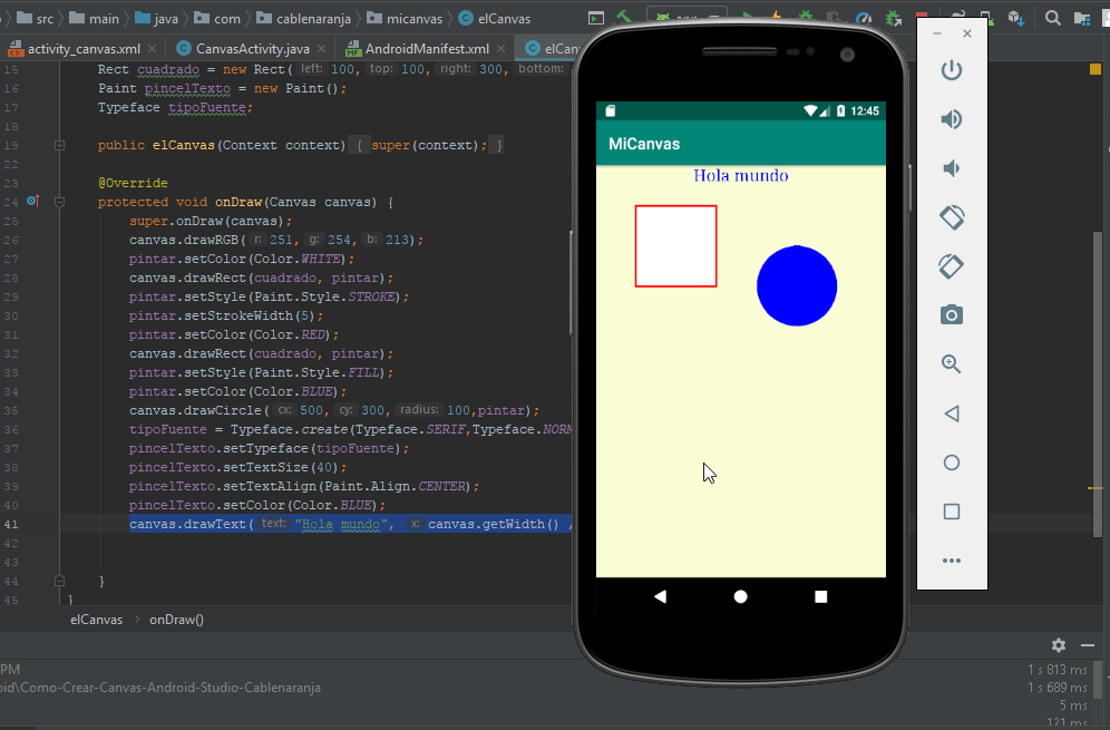 Como colocar texto en un canvas de Android - CableNaranja