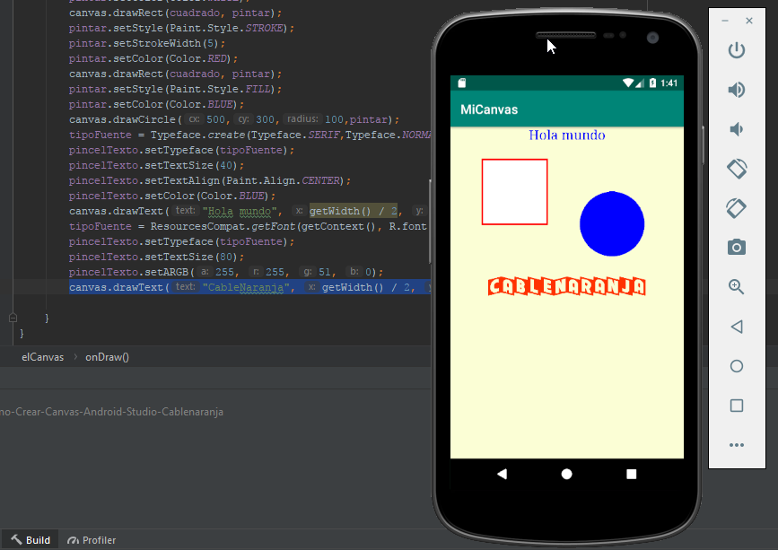 Como colocar texto en un canvas de Android - CableNaranja