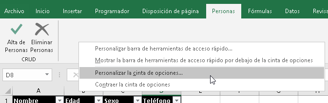 Como crear un CRUD en Excel con VBA