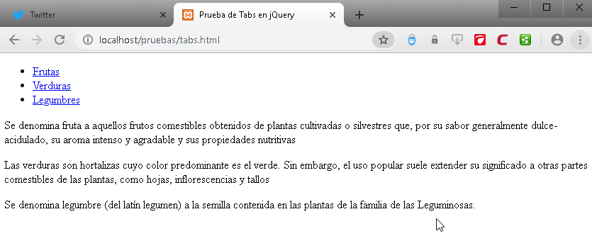 Como crear pestañas o tabs en JavaScript con jQuery - CableNaranja