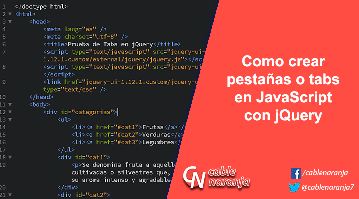 Como crear pestañas o tabs en JavaScript con jQuery - CableNaranja