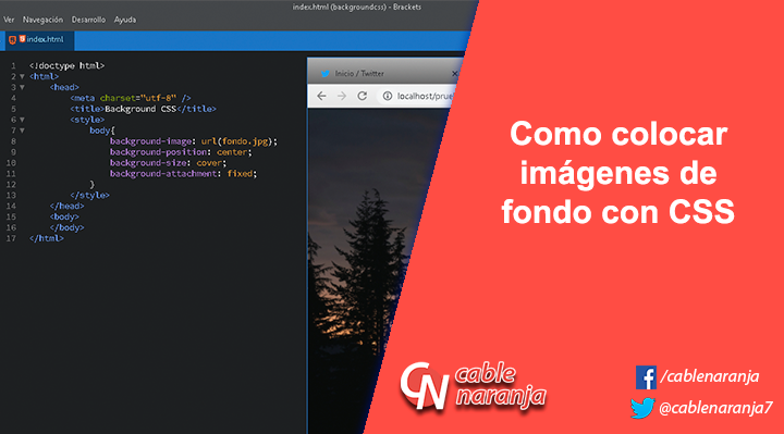 Como colocar imágenes de fondo con CSS - CableNaranja