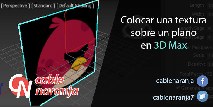 Colocar una textura sobre un plano en 3D Studio Max - CableNaranja