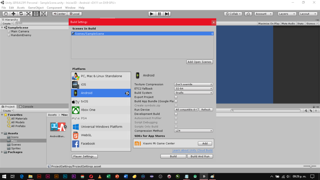 Como ajustar un proyecto de Unity para Android - CableNaranja