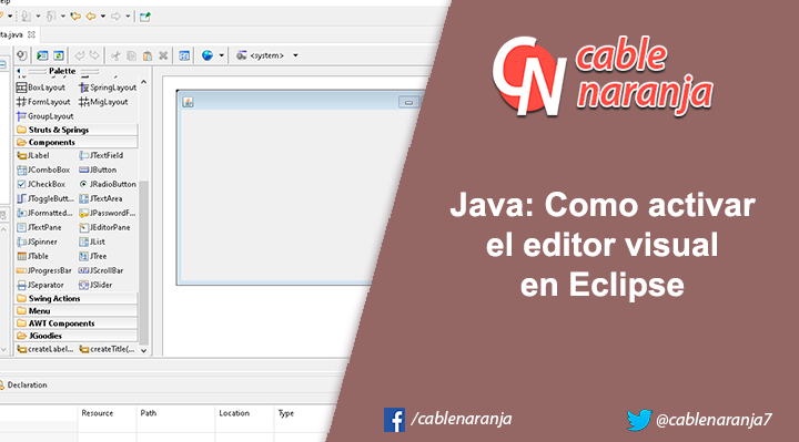 Java: Como activar el editor visual en Eclipse - CableNaranja
