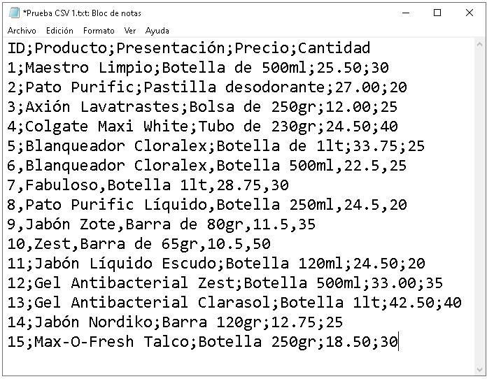 Como crear archivos CSV para importar / exportar datos - CableNaranja