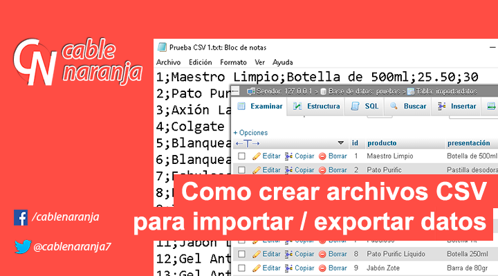 Como crear archivos CSV para importar / exportar datos - CableNaranja