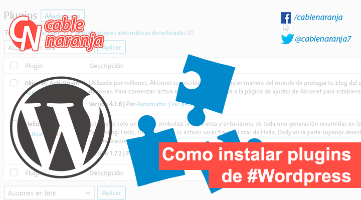 Como Instalar Plugins de Wordpress - CableNaranja
