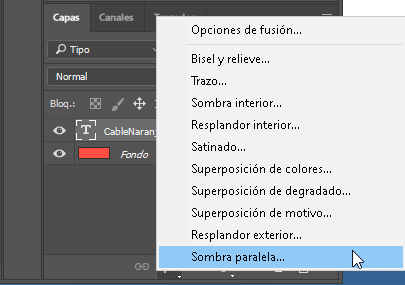 Cómo usar la sombra paralela en Photoshop - CableNaranja