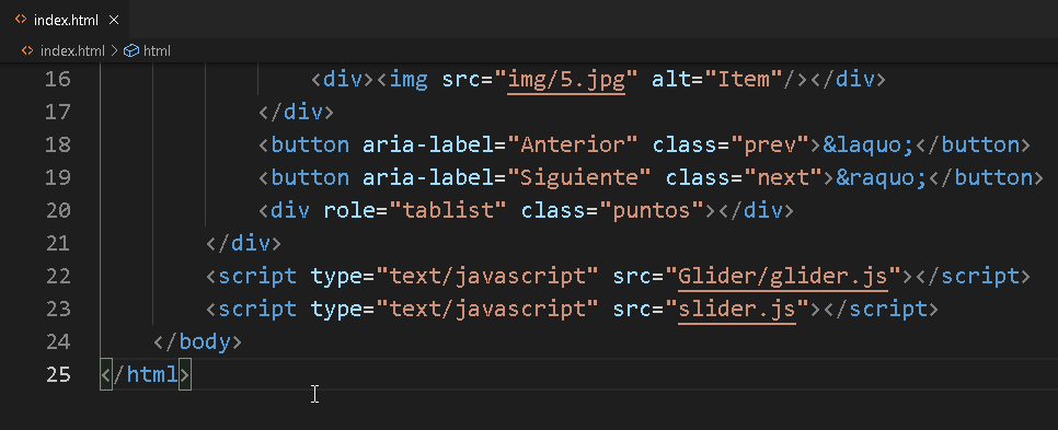 Cómo crear slider de imágenes JavaScript con Glider - CableNaranja