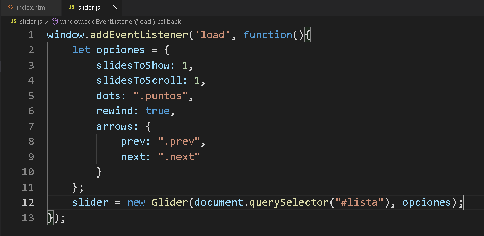 Cómo crear slider de imágenes JavaScript con Glider - CableNaranja