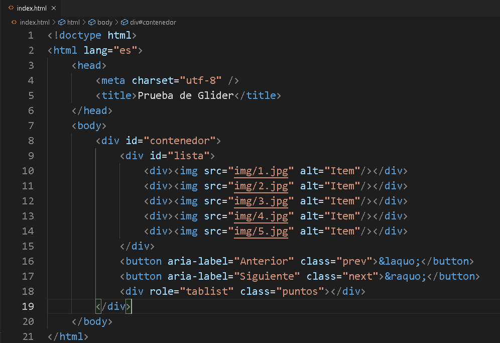 Cómo crear slider de imágenes JavaScript con Glider - CableNaranja