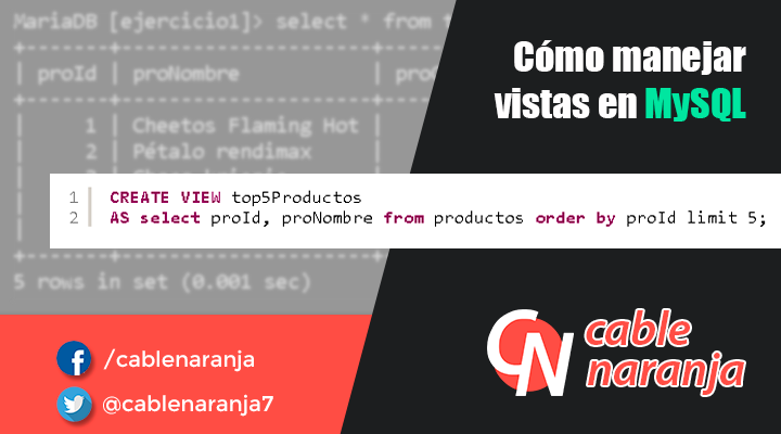 Cómo Manejar vistas en MySQL - CableNaranja