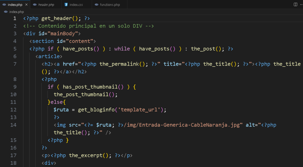 Creación de un tema de WordPress: El loop principal - CableNaranja
